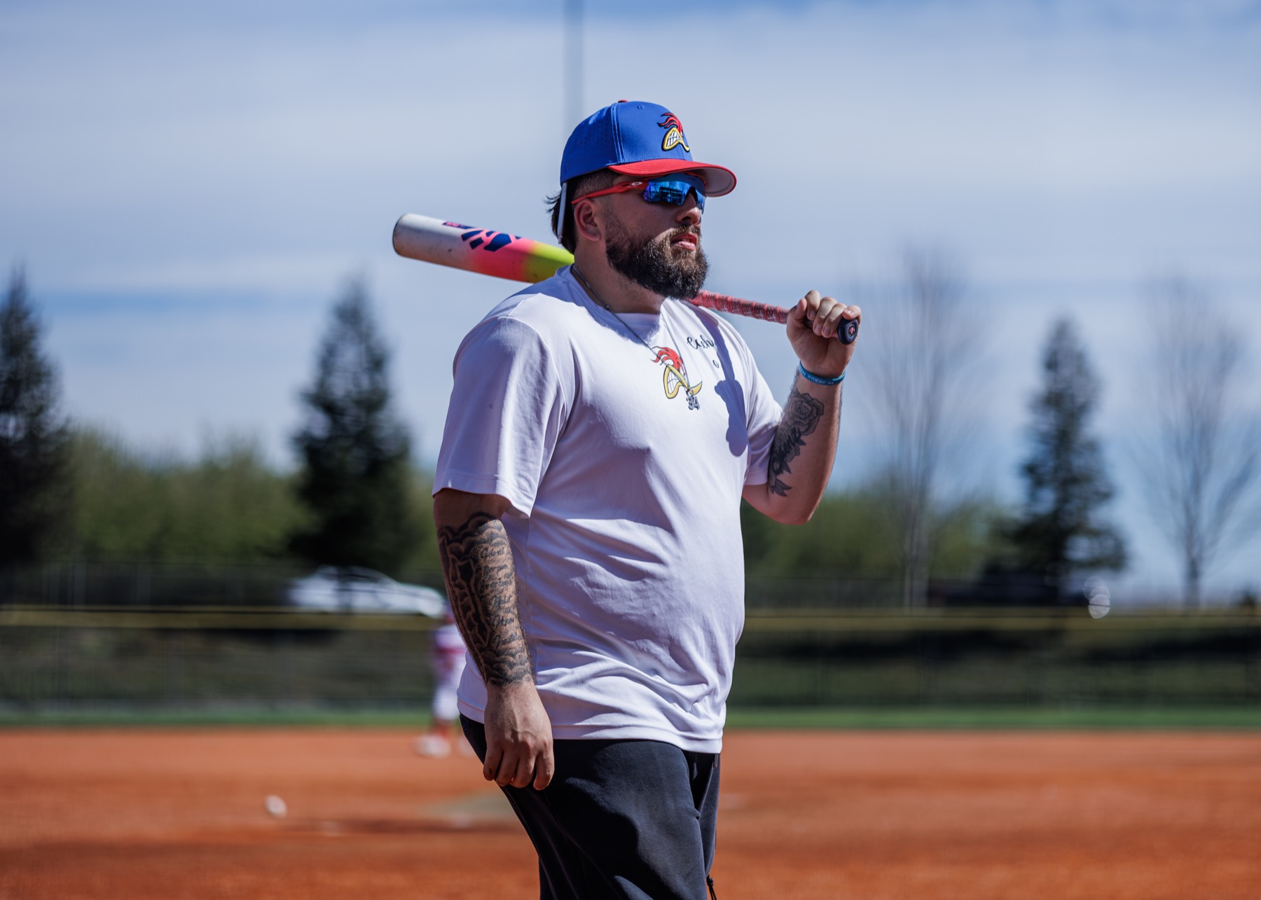 Coach Joseph on the baseball field